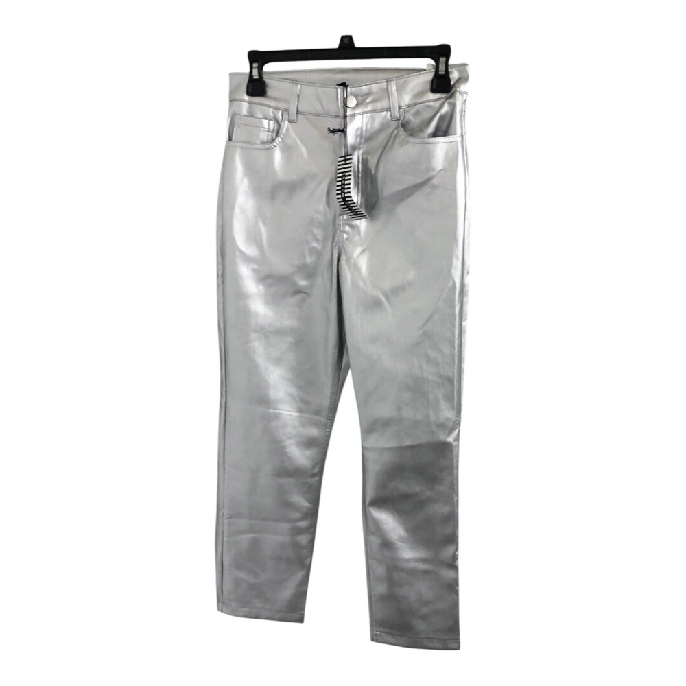 Haute monde silver metallic futuristic rave pants size‎ large brand new
